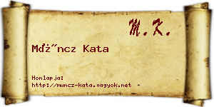 Müncz Kata névjegykártya